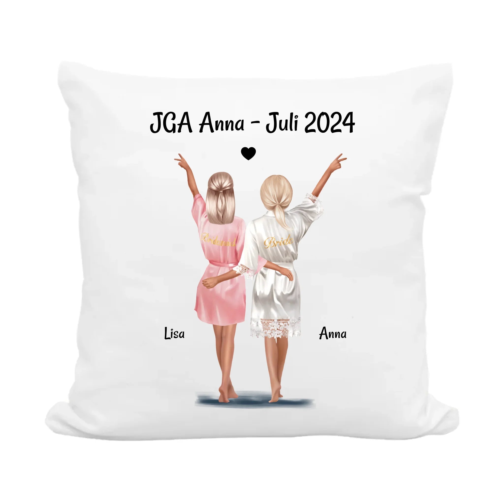 JGA Geschenk Kissen Braut Brautjungfer Bild personalisiert - Cantty