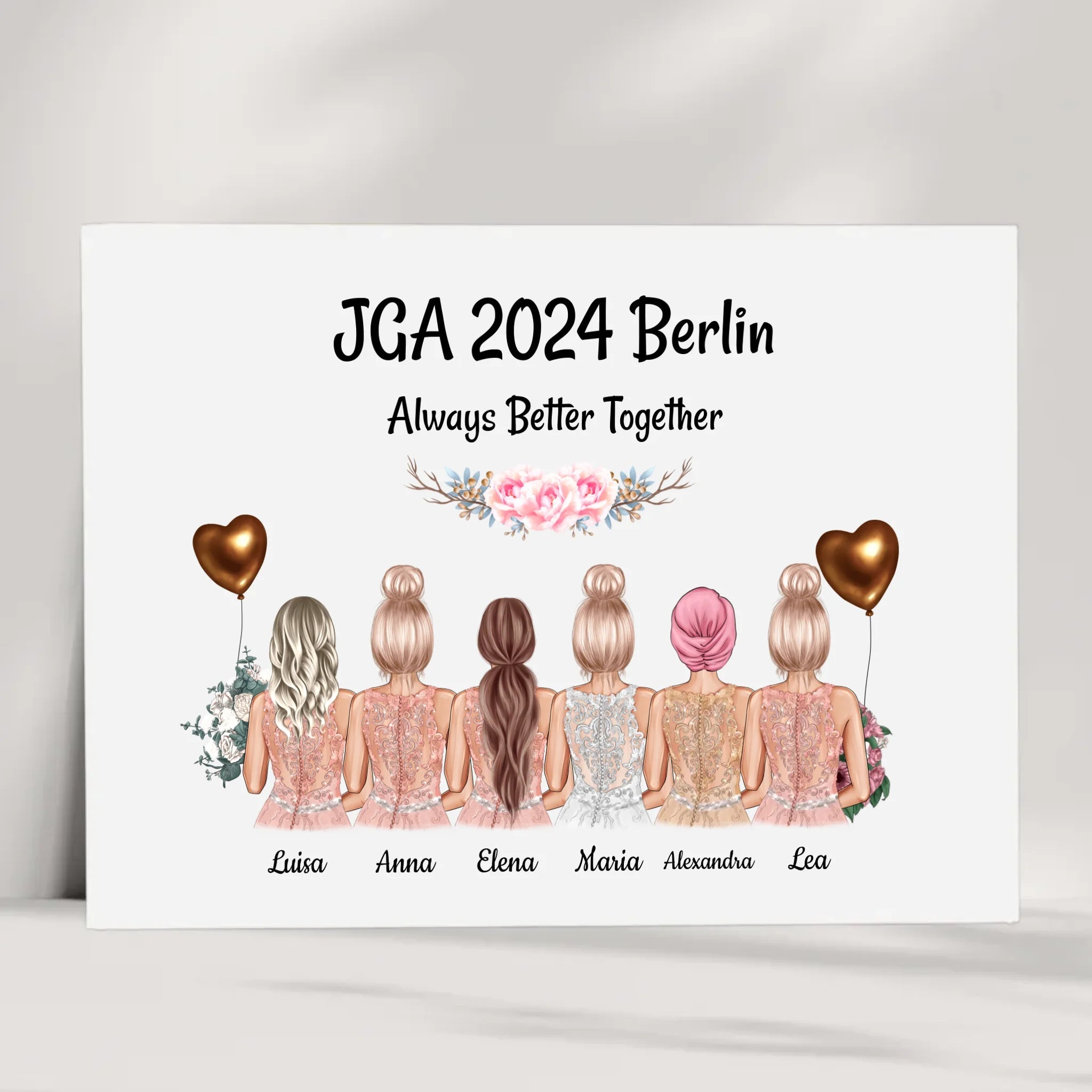 JGA Poster 6 Freundinnen mit Namen - Cantty