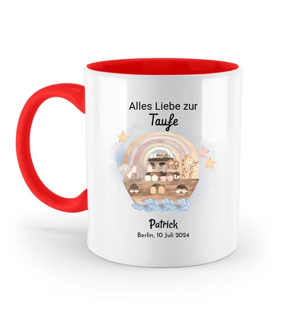 Junge Taufe Arche Noah Tasse mit Name personalisiert - Cantty