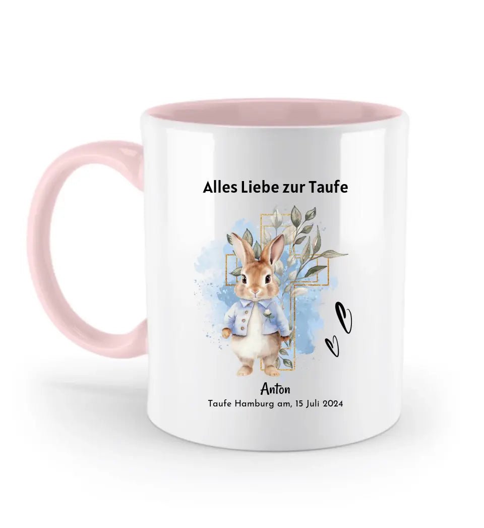 Junge Taufe Tasse Geschenk personalisiert mit Name und Datum - Cantty