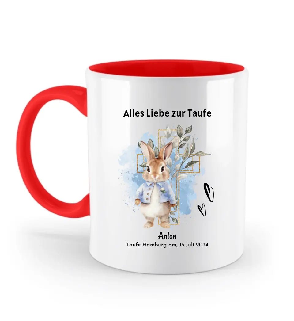 Junge Taufe Tasse Geschenk personalisiert mit Name und Datum - Cantty