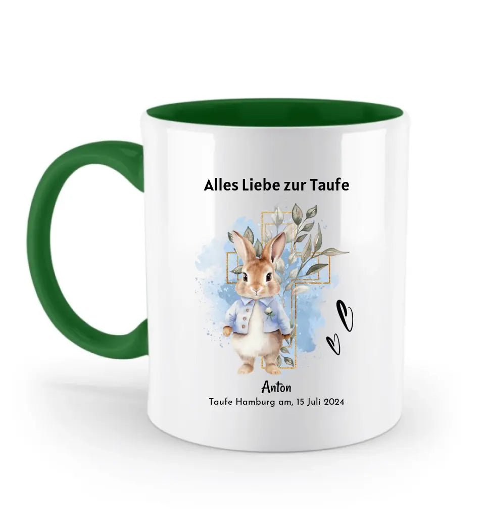 Junge Taufe Tasse Geschenk personalisiert mit Name und Datum - Cantty