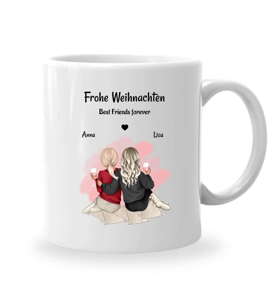 Kaffetasse & Emaille Tasse Geschenk Weihnachten beste Freundin - Cantty