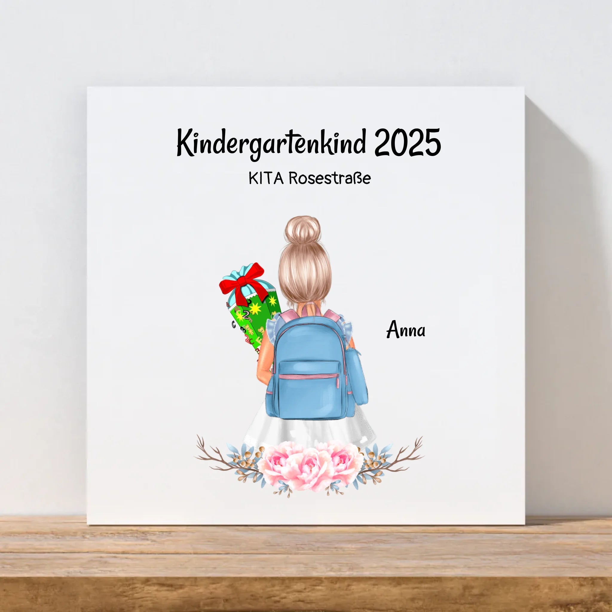 Kindergarten Geschenk Mädchen Leinwandbild - Cantty