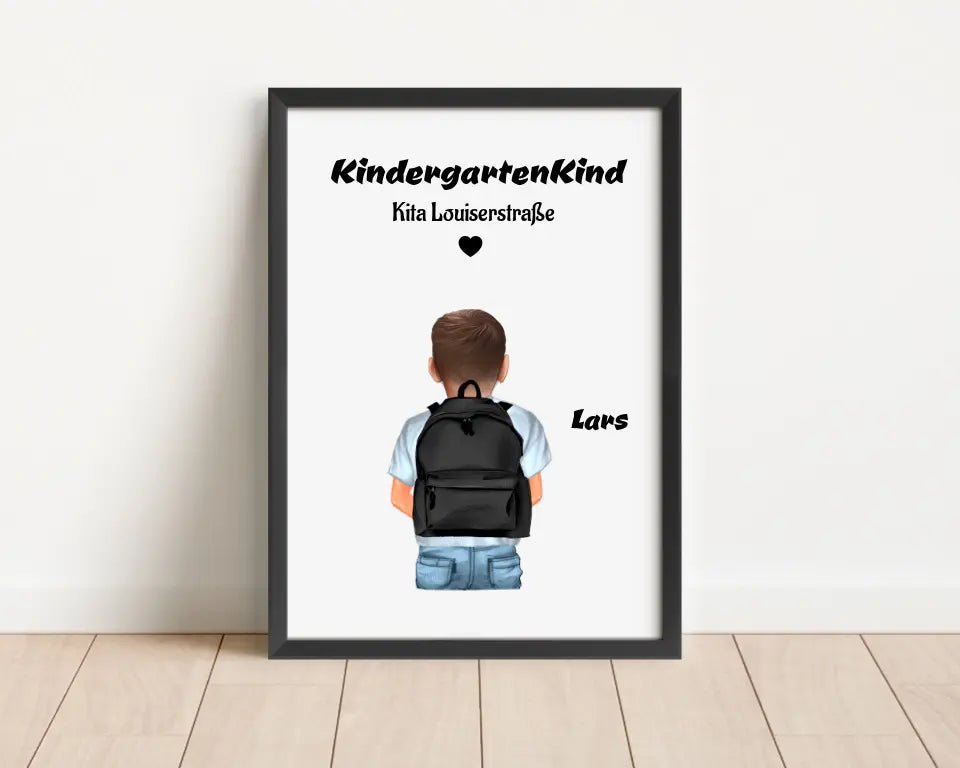 Kindergartenkind Junge Bild Geschenk personalisiert - Cantty