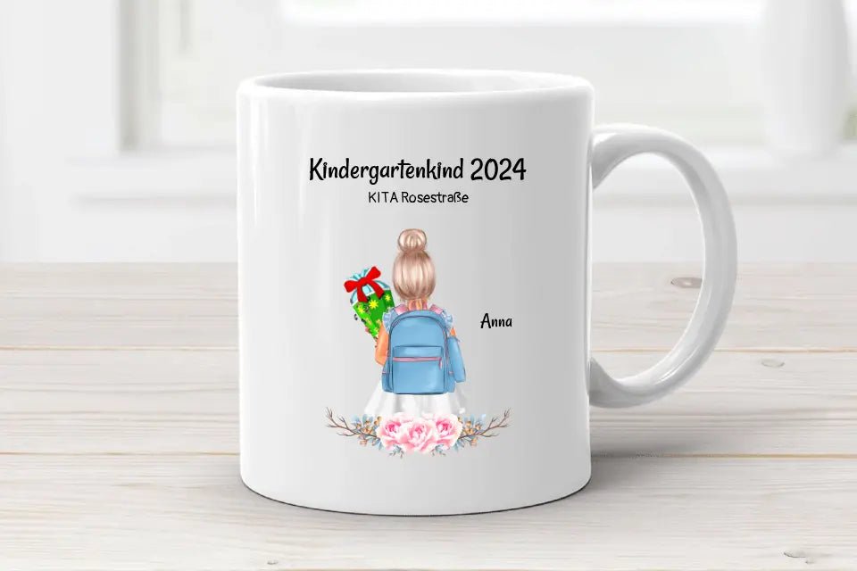 Kindergartenkind Mädchen Tasse personalisiert - Cantty