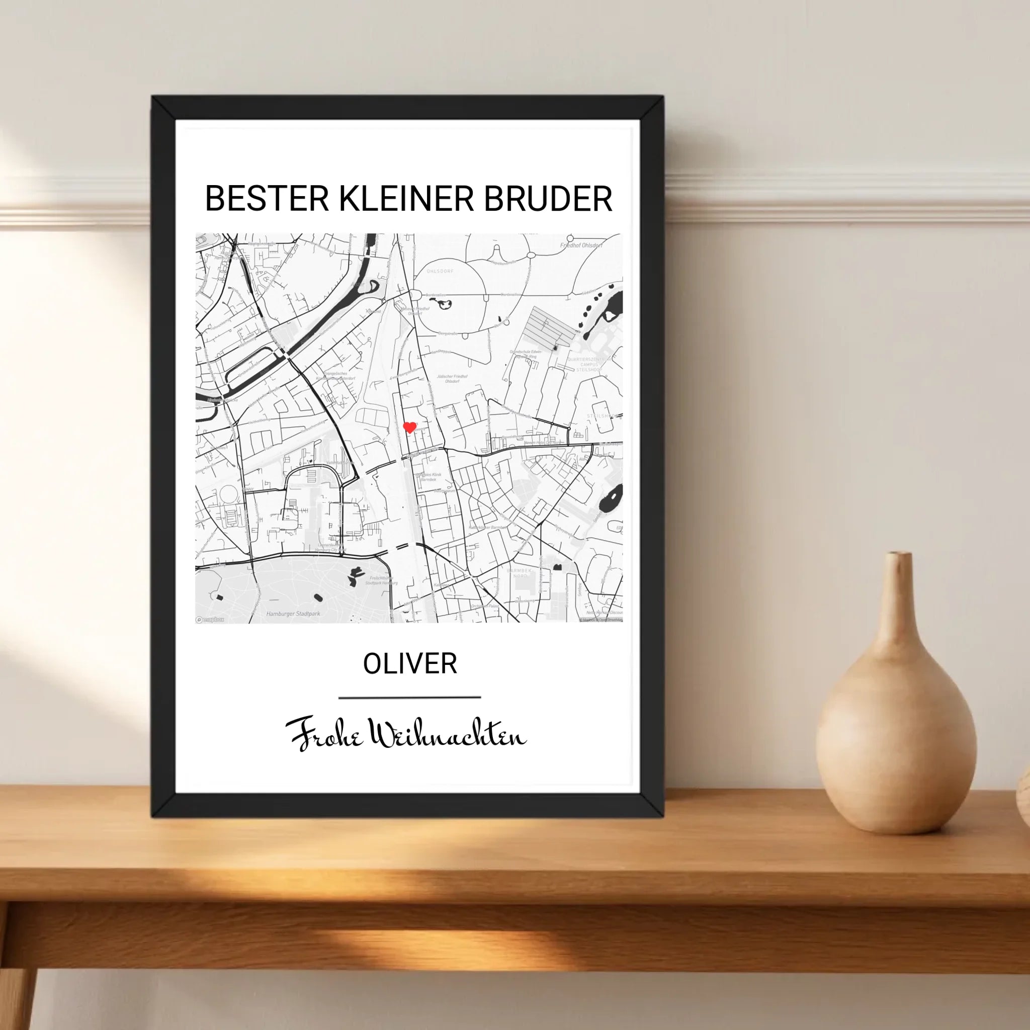 Kleiner Bruder Weihnachtsgeschenk Poster personalisierbar - Cantty