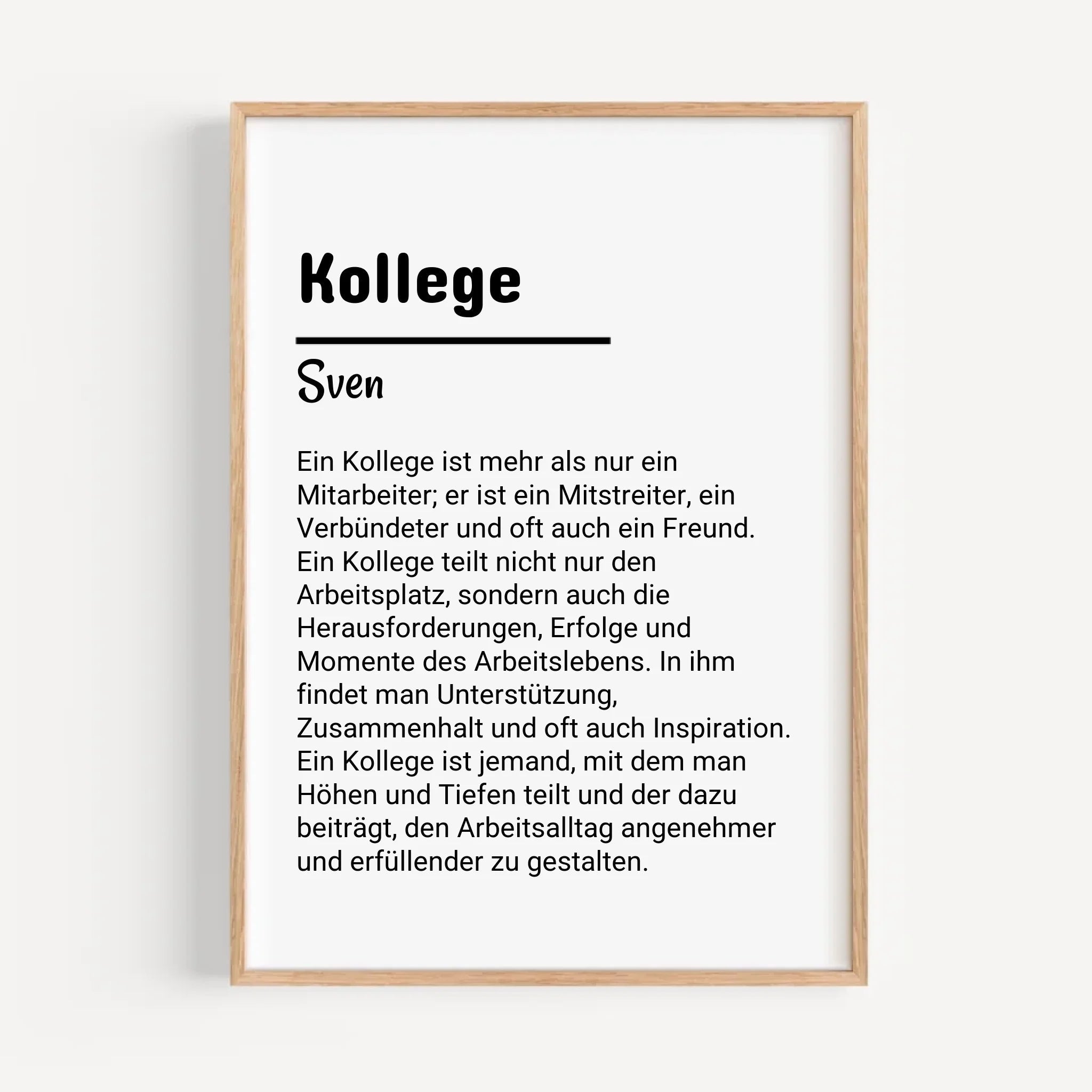 Kollege Definition Poster Geschenk personalisiert - Cantty