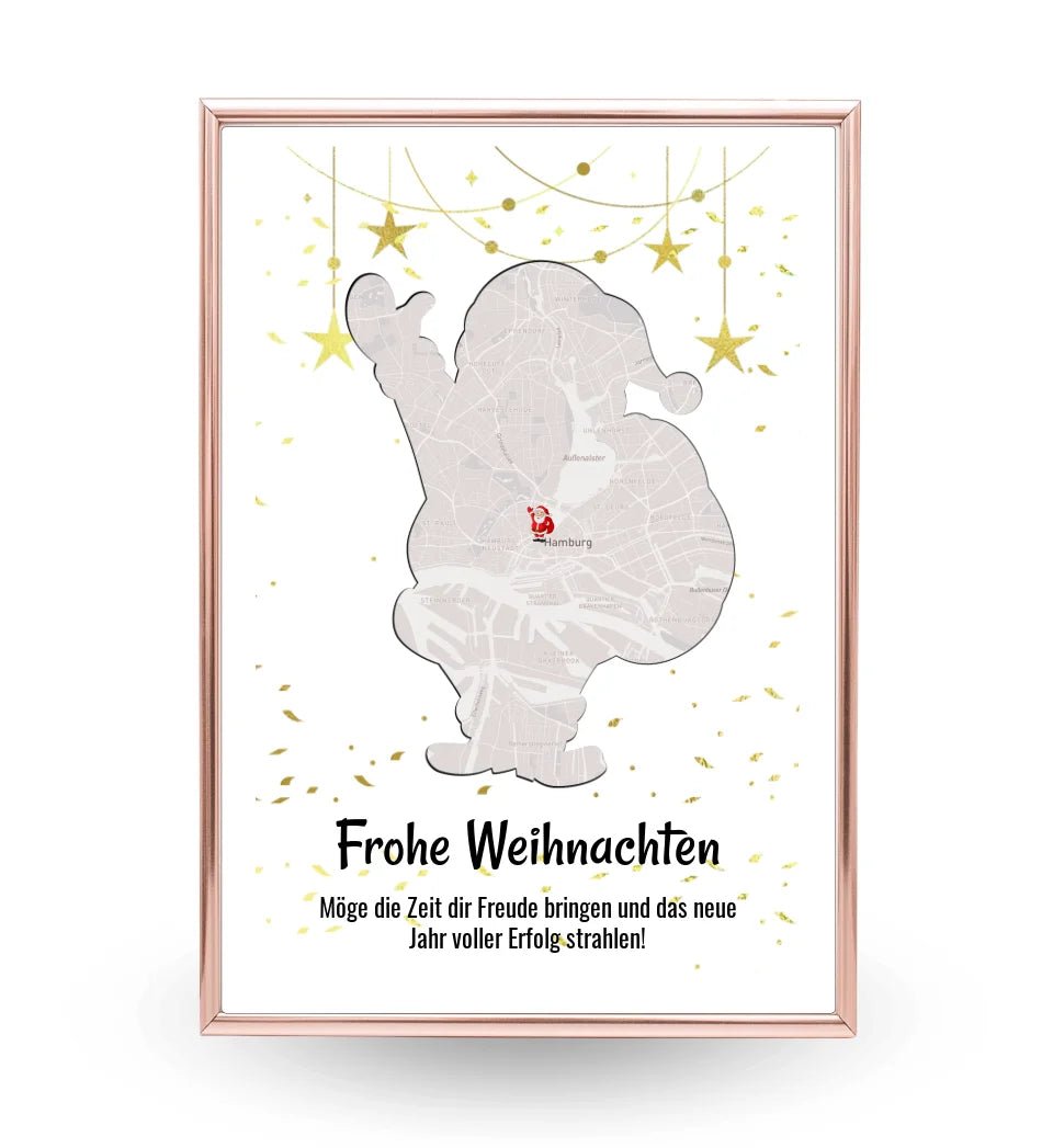 Kollege & Kollegin Weihnachtsgeschenk Koordinaten Bild Stadtkarte mit Weihnachtswünsche - Cantty