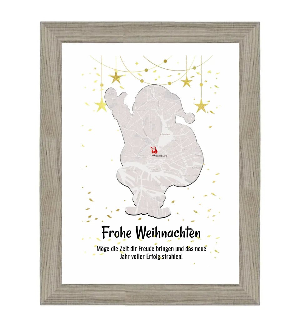 Kollege & Kollegin Weihnachtsgeschenk Koordinaten Bild Stadtkarte mit Weihnachtswünsche - Cantty