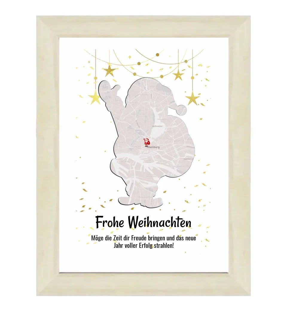 Kollege & Kollegin Weihnachtsgeschenk Koordinaten Bild Stadtkarte mit Weihnachtswünsche - Cantty