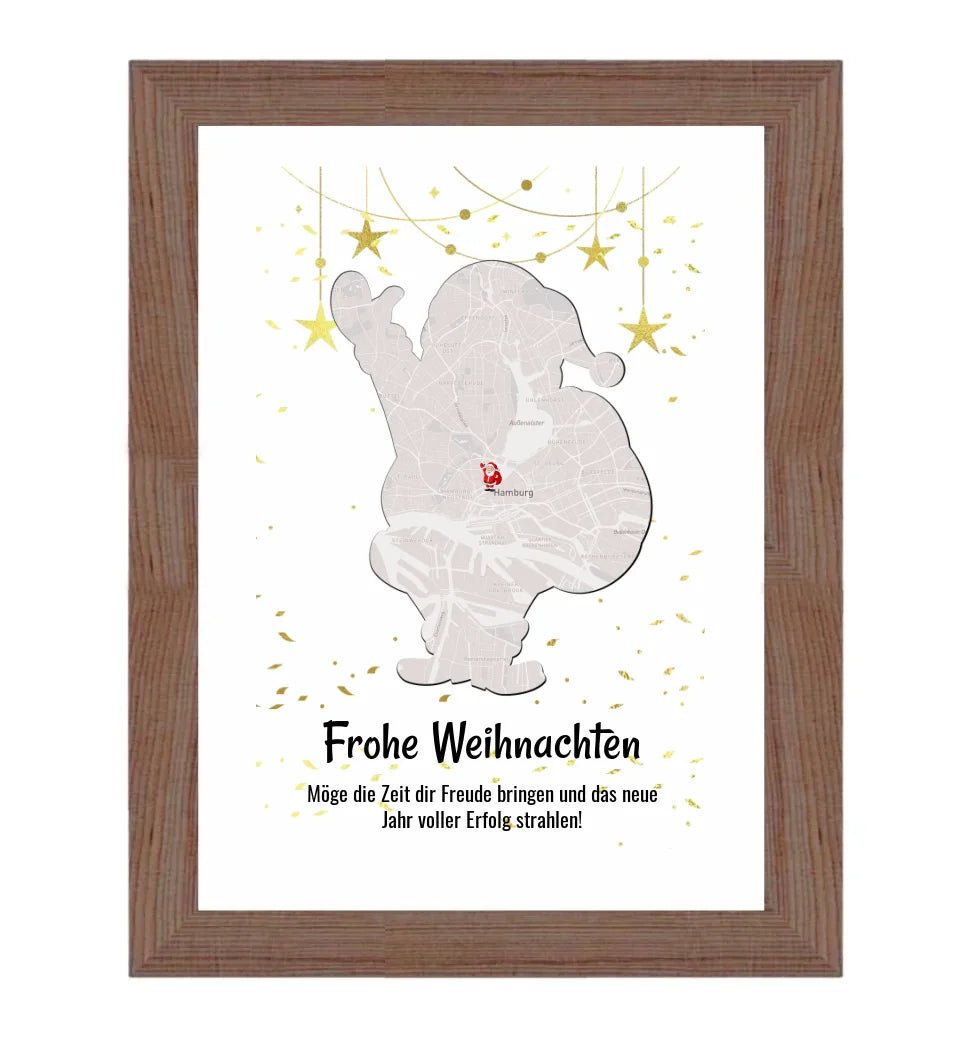 Kollege & Kollegin Weihnachtsgeschenk Koordinaten Bild Stadtkarte mit Weihnachtswünsche - Cantty