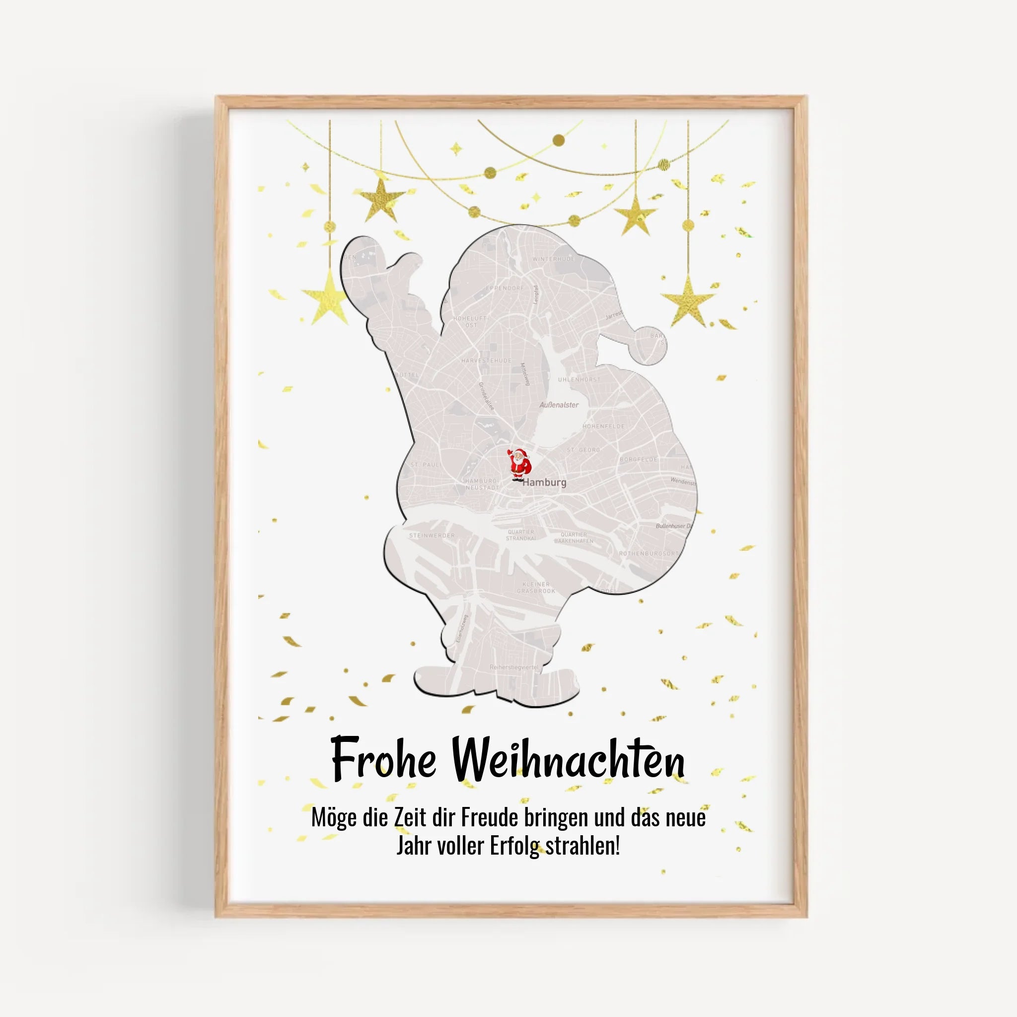 Kollege & Kollegin Weihnachtsgeschenk Koordinaten Bild Stadtkarte mit Weihnachtswünsche - Cantty