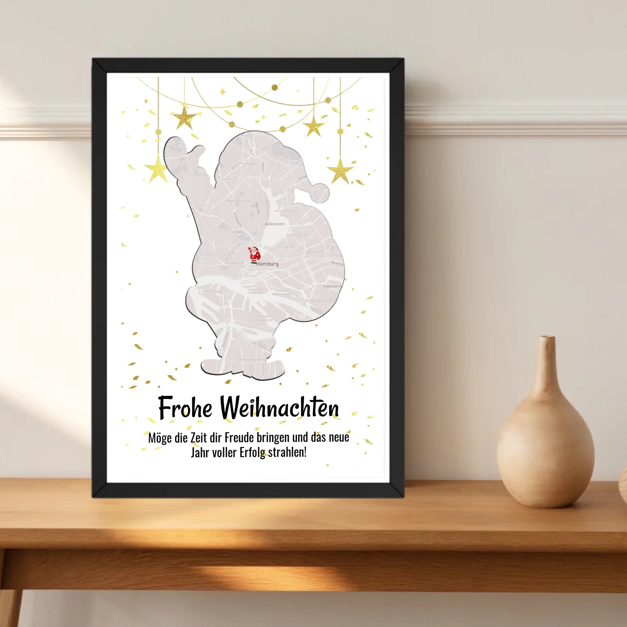 Kollege & Kollegin Weihnachtsgeschenk Koordinaten Bild Stadtkarte mit Weihnachtswünsche - Cantty