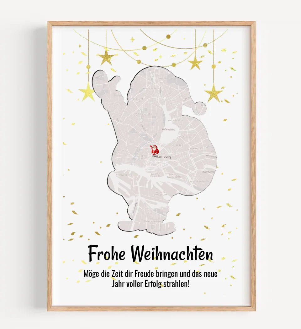 Kollege & Kollegin Weihnachtsgeschenk Koordinaten Bild Stadtkarte mit Weihnachtswünsche - Cantty