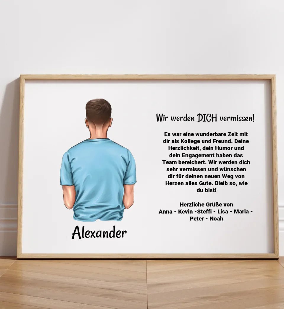 Kollege Mann Abschied Geschenk Poster Bild Karte personalisiert - Cantty