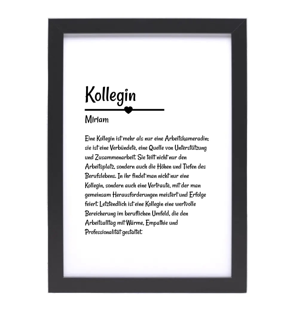 Kollegin Definition Poster Geschenk personalisiert - Cantty