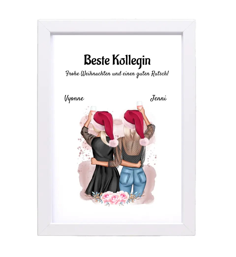 Kollegin Weihnachtsgeschenk Bild personalisiert - Cantty