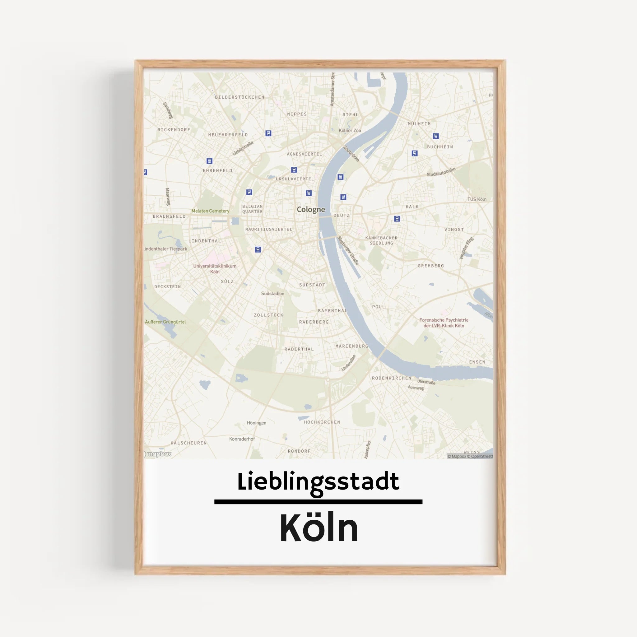 Köln KartenposterStadtkarte mit Koordinaten Lieblinsstadt Heimat personalisiert - Cantty