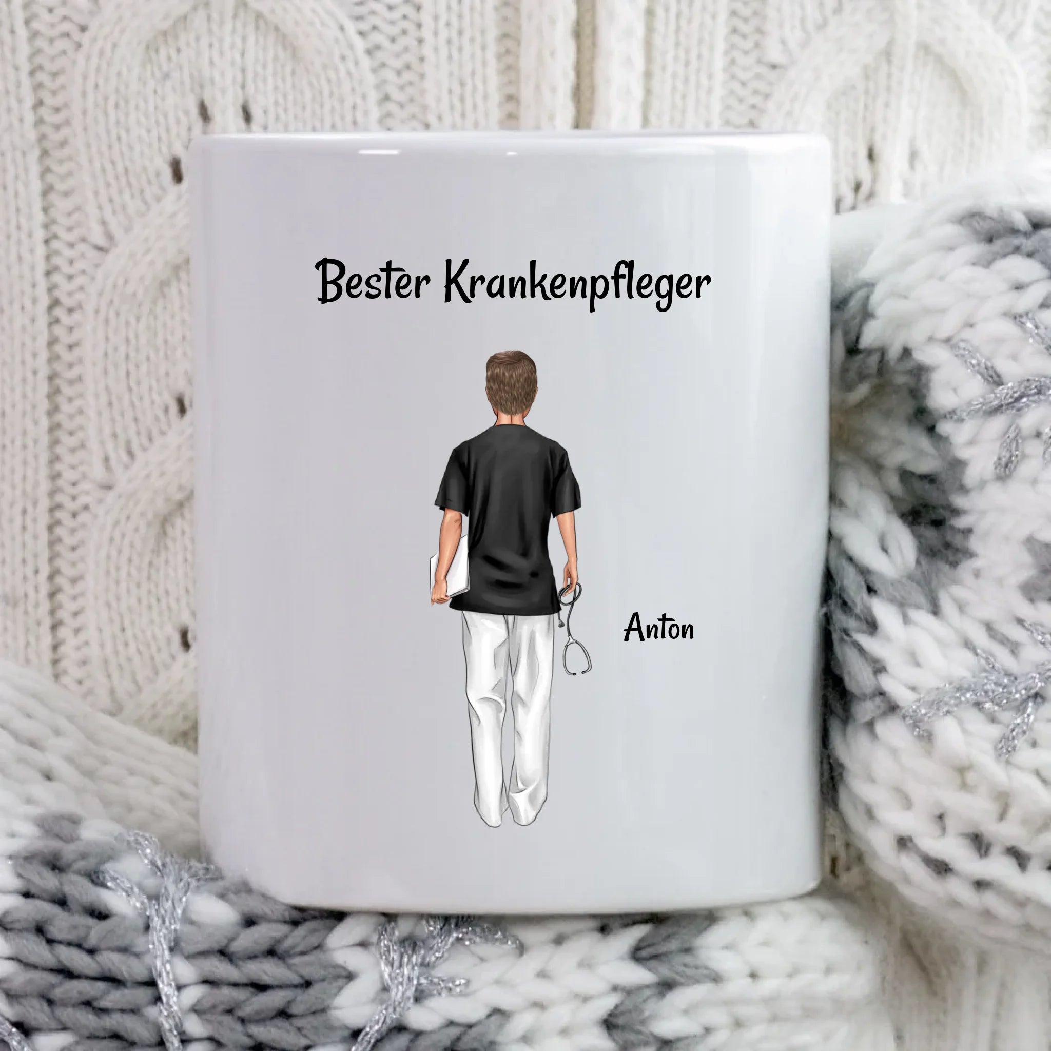 Krankenpfleger Mann Tasse personalisiert - Cantty