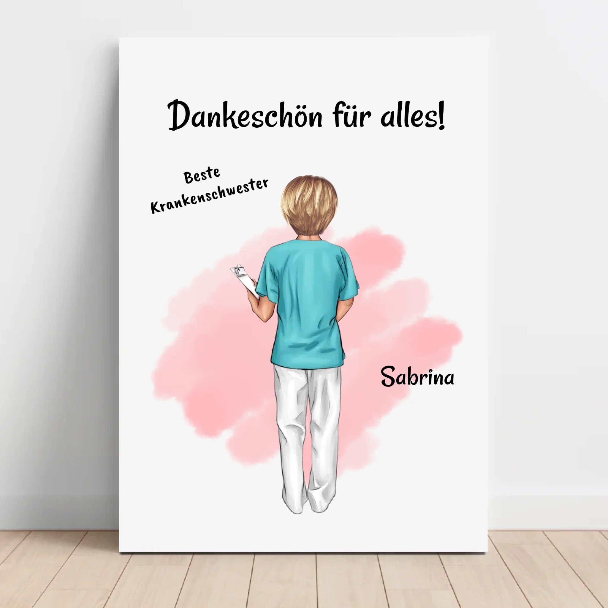 Krankenschwester Danke Geschenk Leinwand personalisiert - Cantty