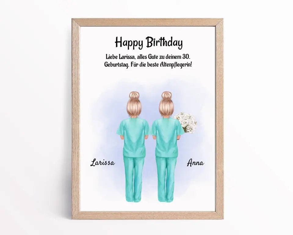 Krankenschwester Geburtstag Geschenk Bild personalisiert - Cantty