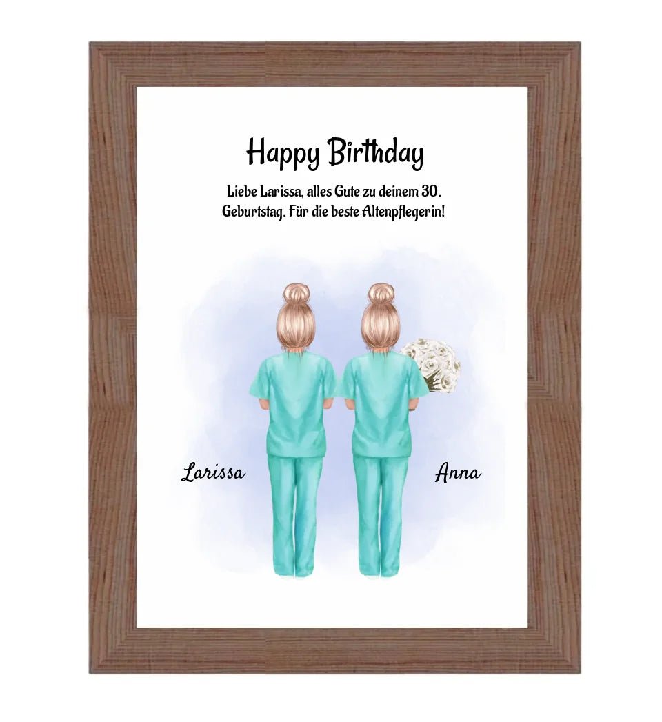 Krankenschwester Geburtstag Geschenk Bild personalisiert - Cantty