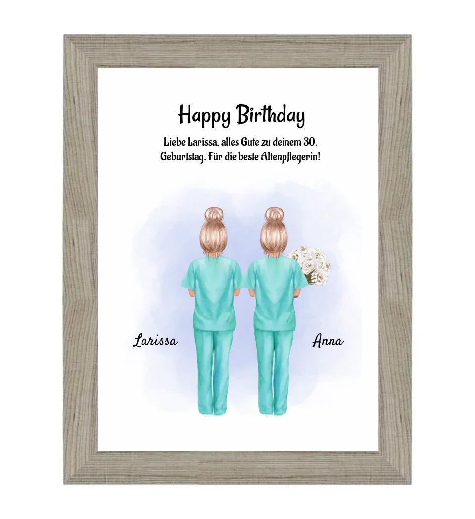 Krankenschwester Geburtstag Geschenk Bild personalisiert - Cantty