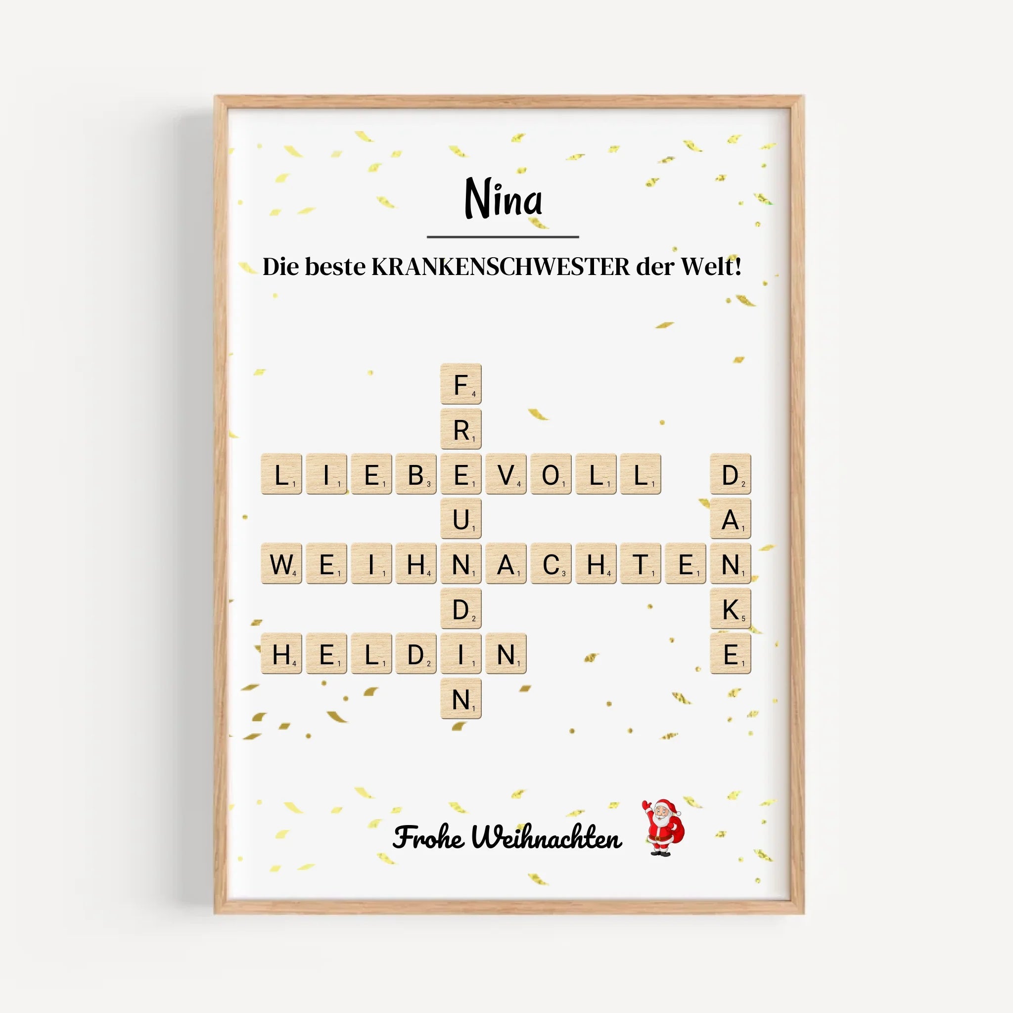 Krankenschwester Weihnachtsgeschenk Poster Scrabble Design - Cantty