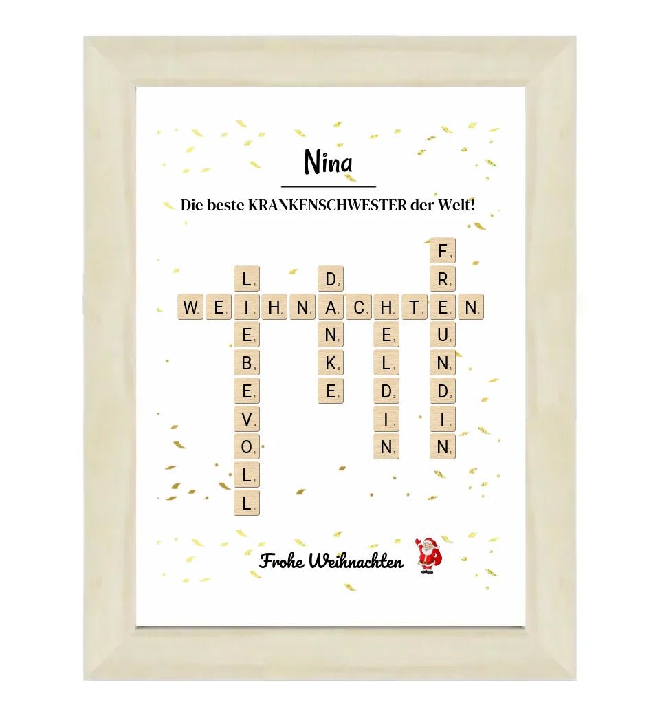 Krankenschwester Weihnachtsgeschenk Poster Scrabble Design - Cantty