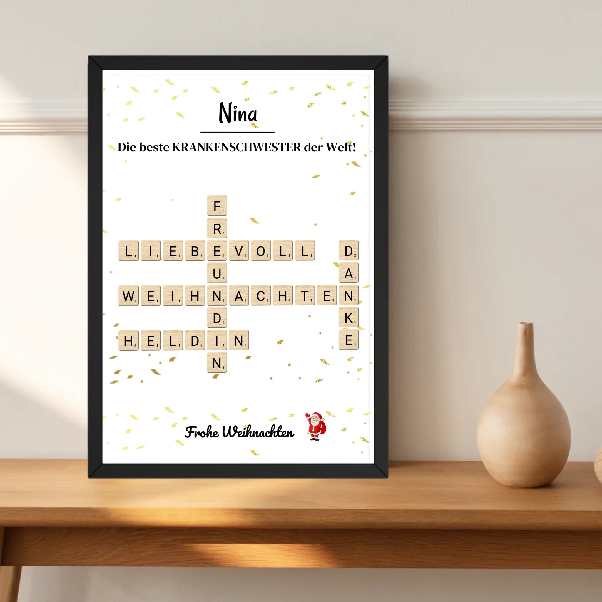 Krankenschwester Weihnachtsgeschenk Poster Scrabble Design - Cantty