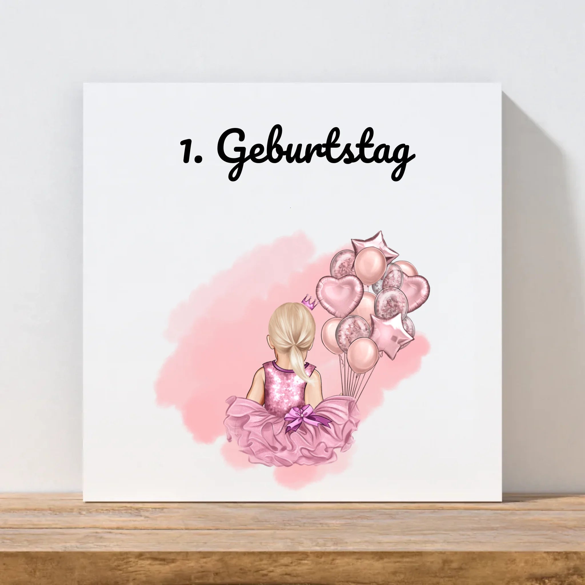 Kreatives Geschenk 1. Geburtstag Leinwandbild für Mädchen - Cantty