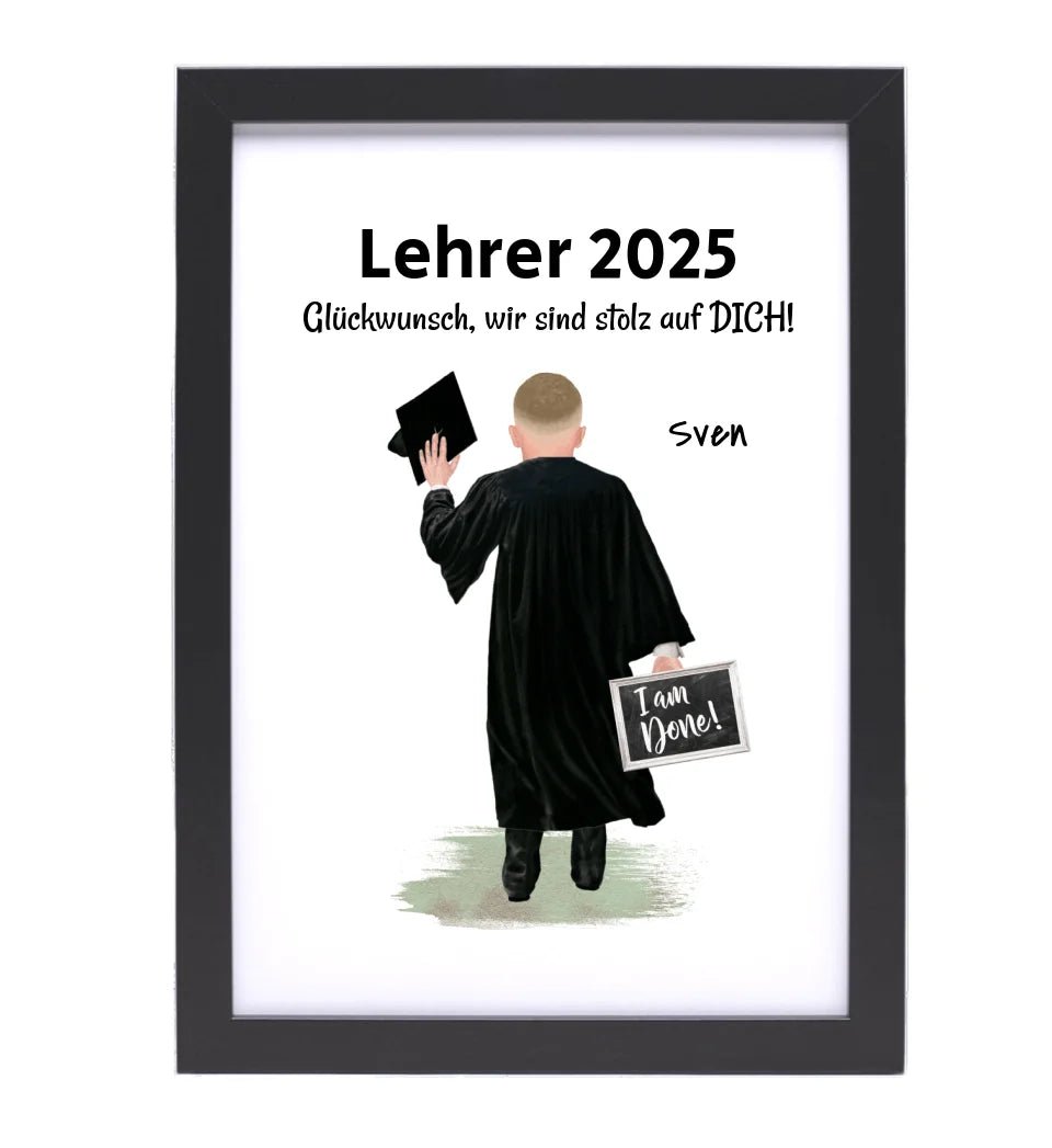 Lehrer Abschluss Prüfung bestanden Poster Geschenk für Mann - Cantty