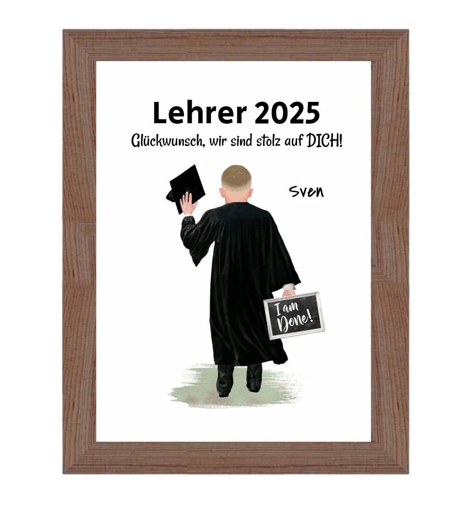 Lehrer Abschluss Prüfung bestanden Poster Geschenk für Mann - Cantty