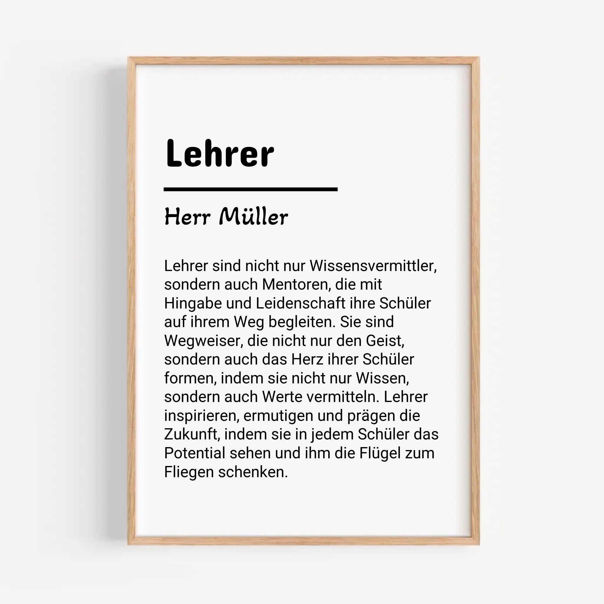 Lehrer Definition Poster Geschenk personalisiert - Cantty