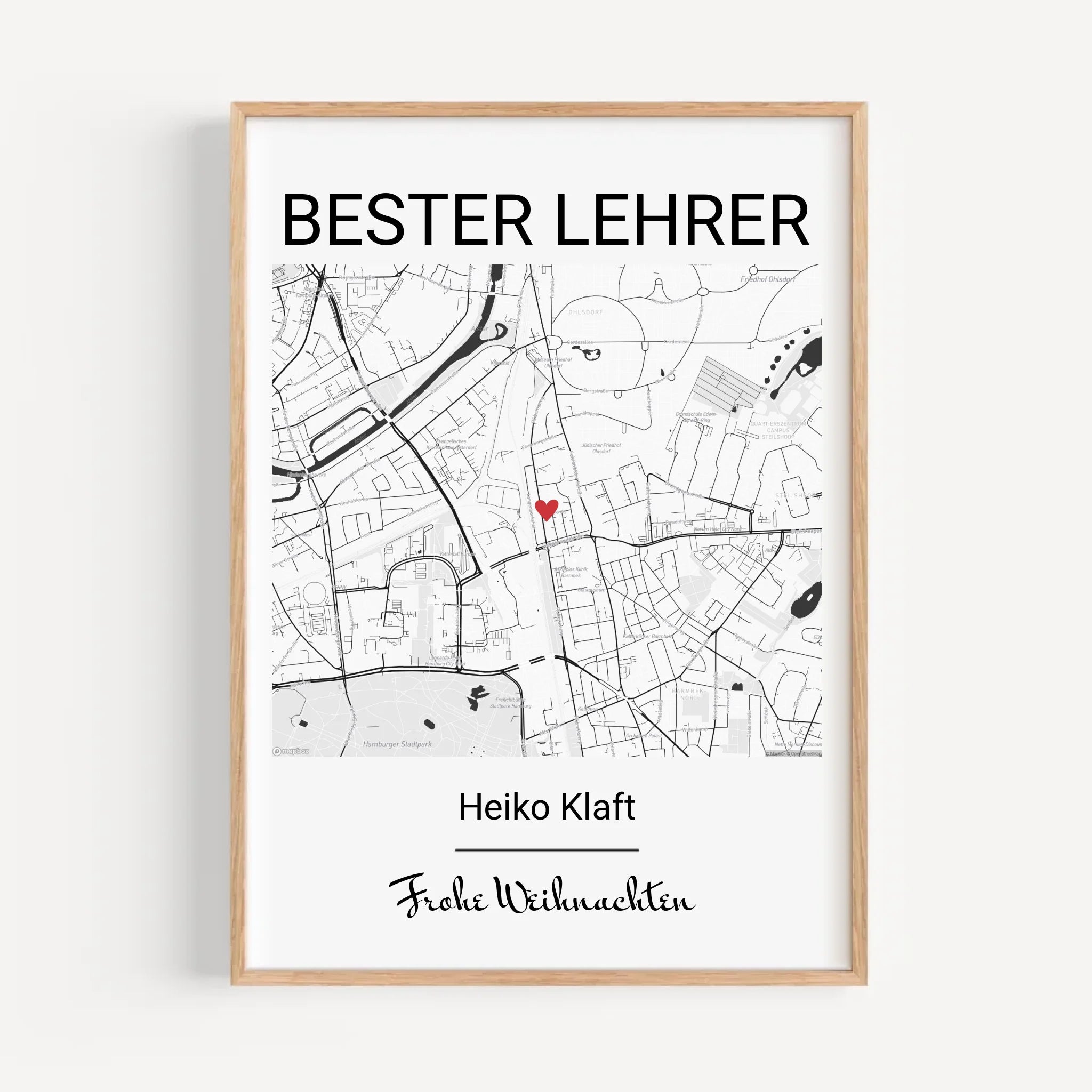 Lehrer Weihnachtsgeschenk Poster personalisierbar - Cantty