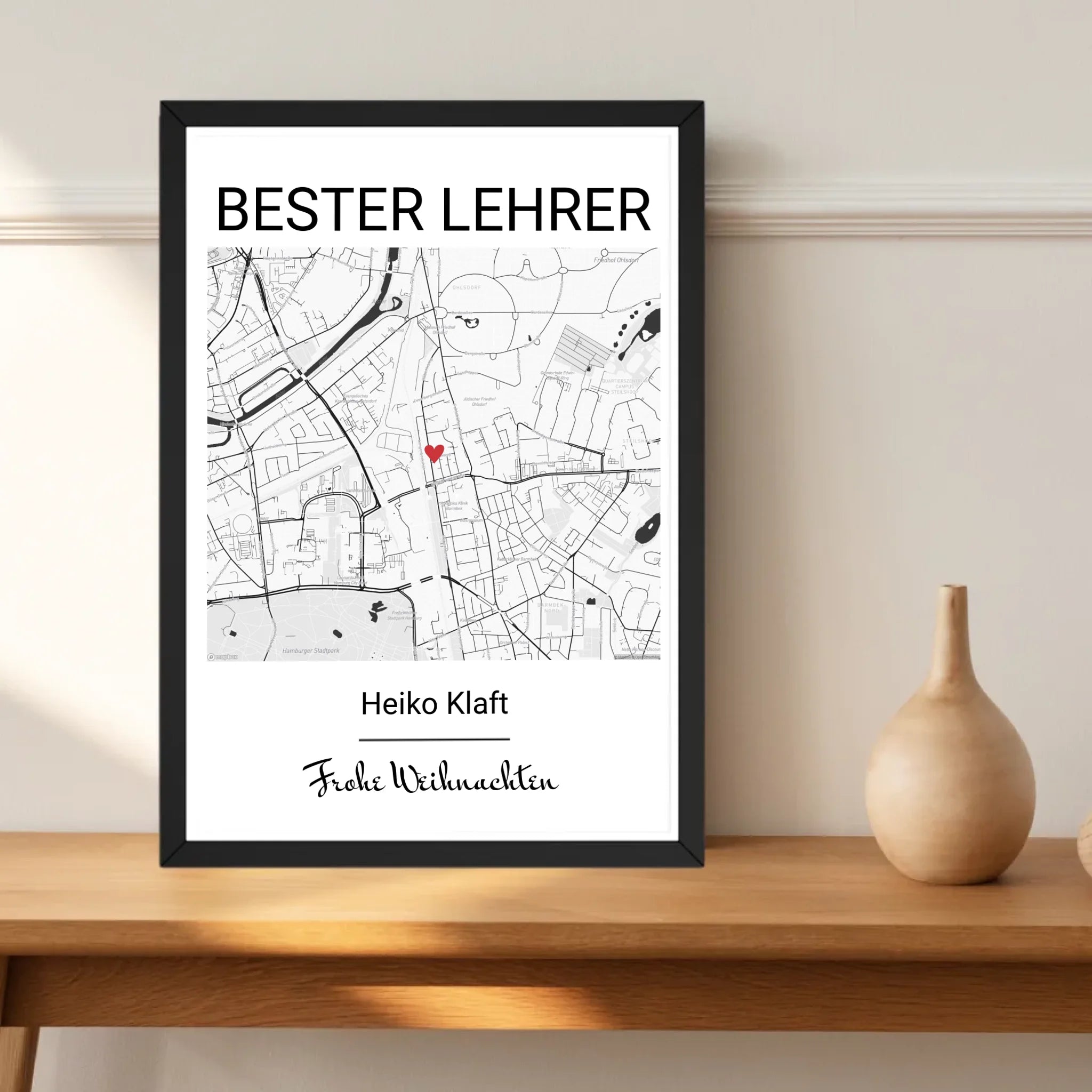 Lehrer Weihnachtsgeschenk Poster personalisierbar - Cantty