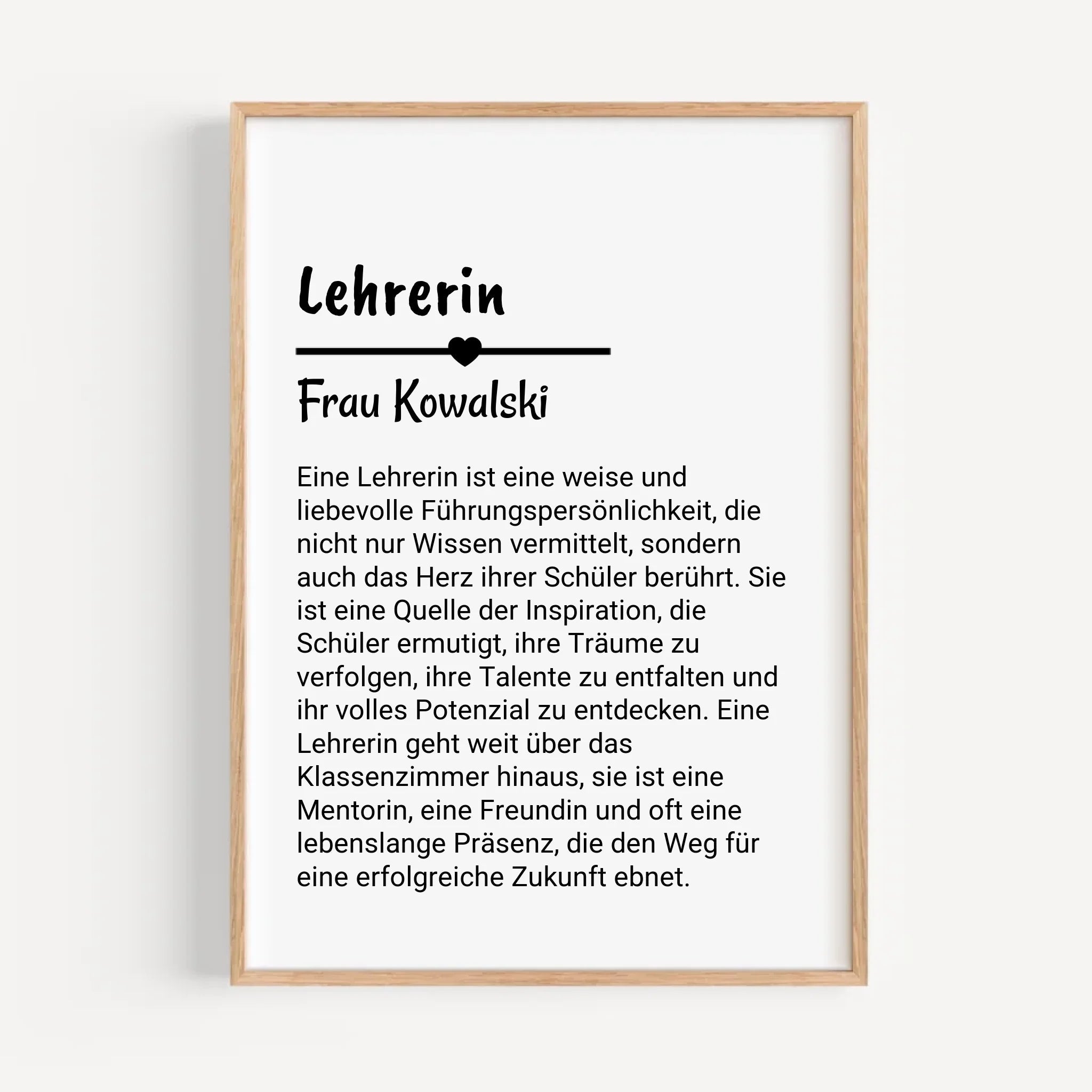 Lehrerin Definition Poster personalisiert - Cantty