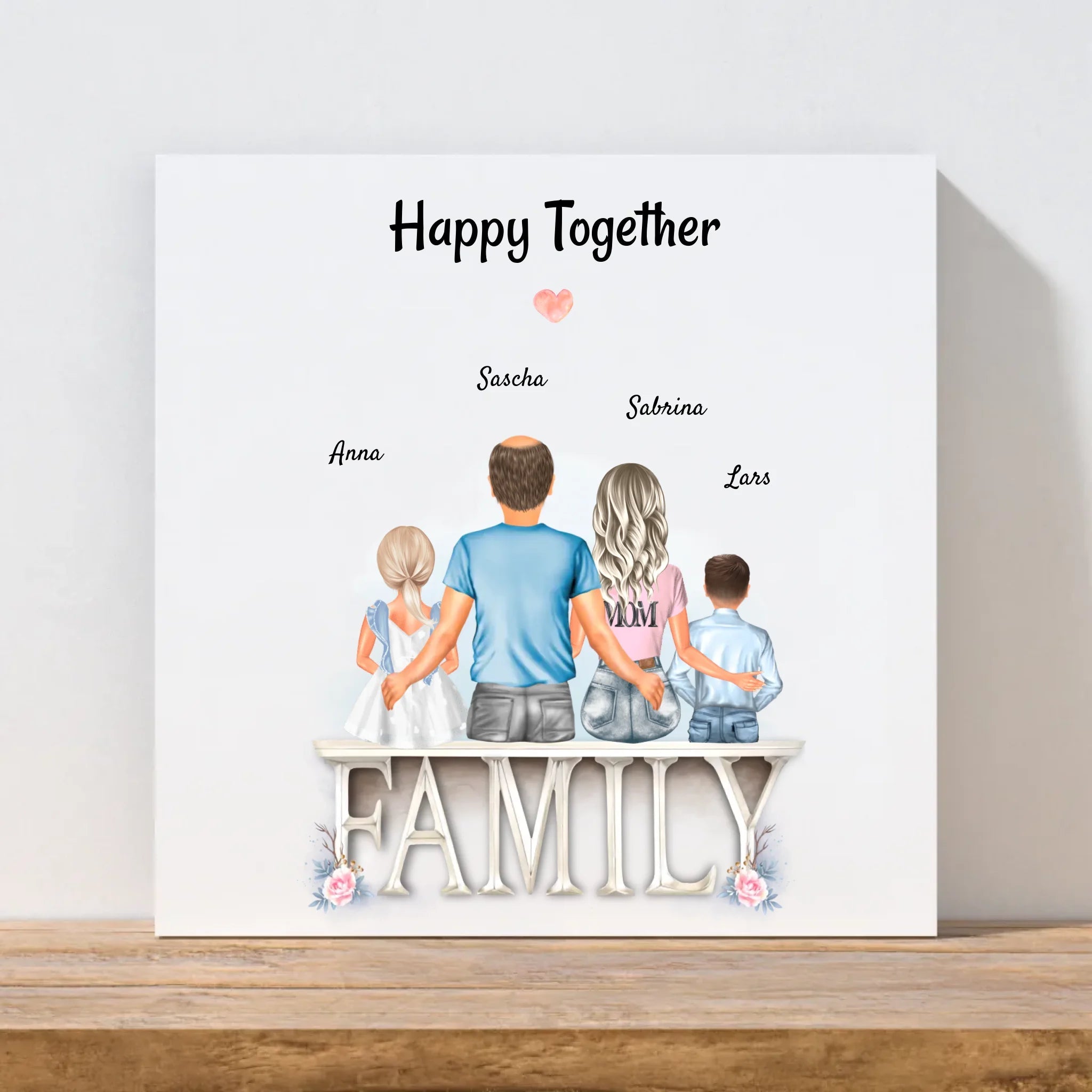 Leinwand Familie mit 1 - 2 Kindern Bild personalisiert - Cantty