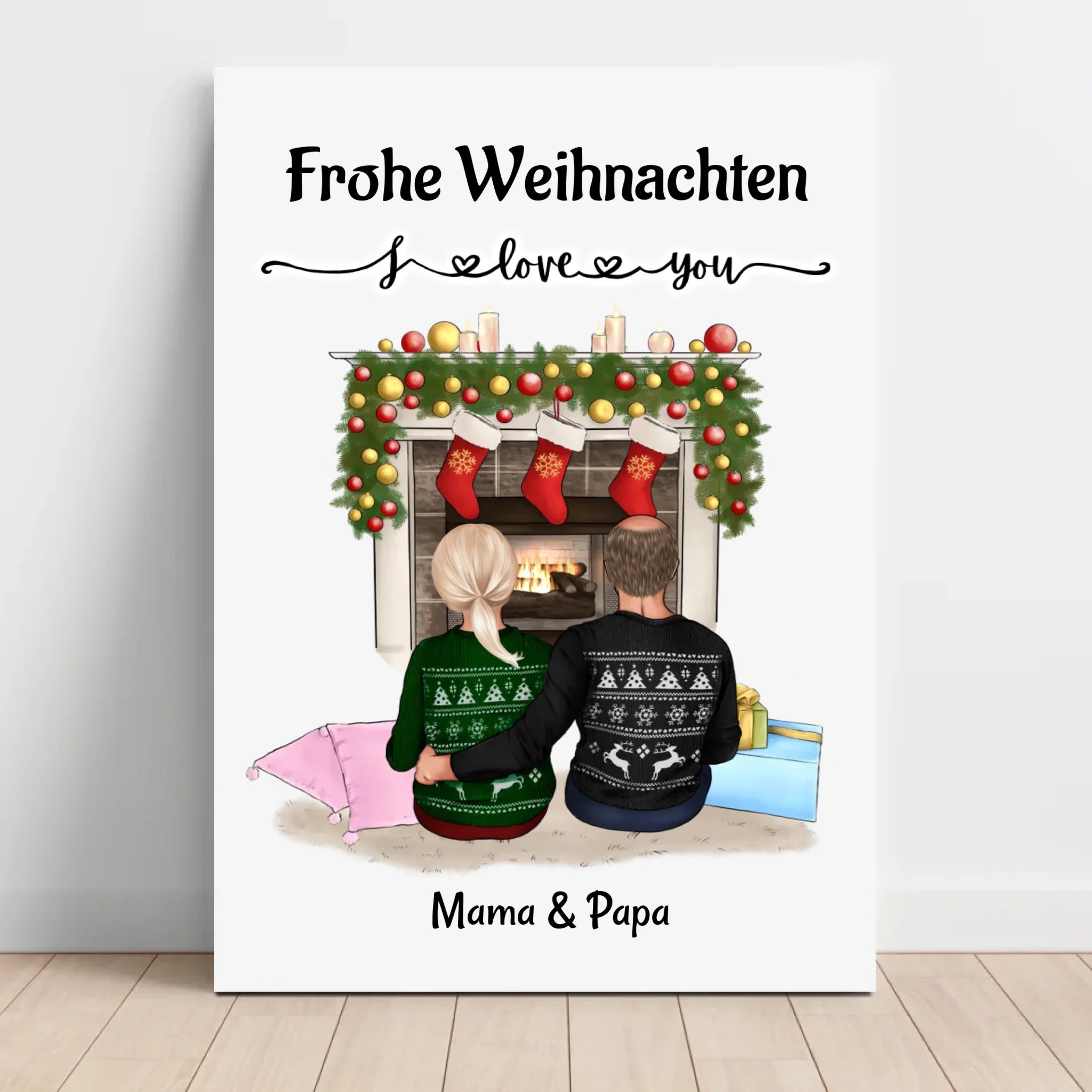 Leinwand Geschenk Weihnachten von Kind an Eltern - Cantty