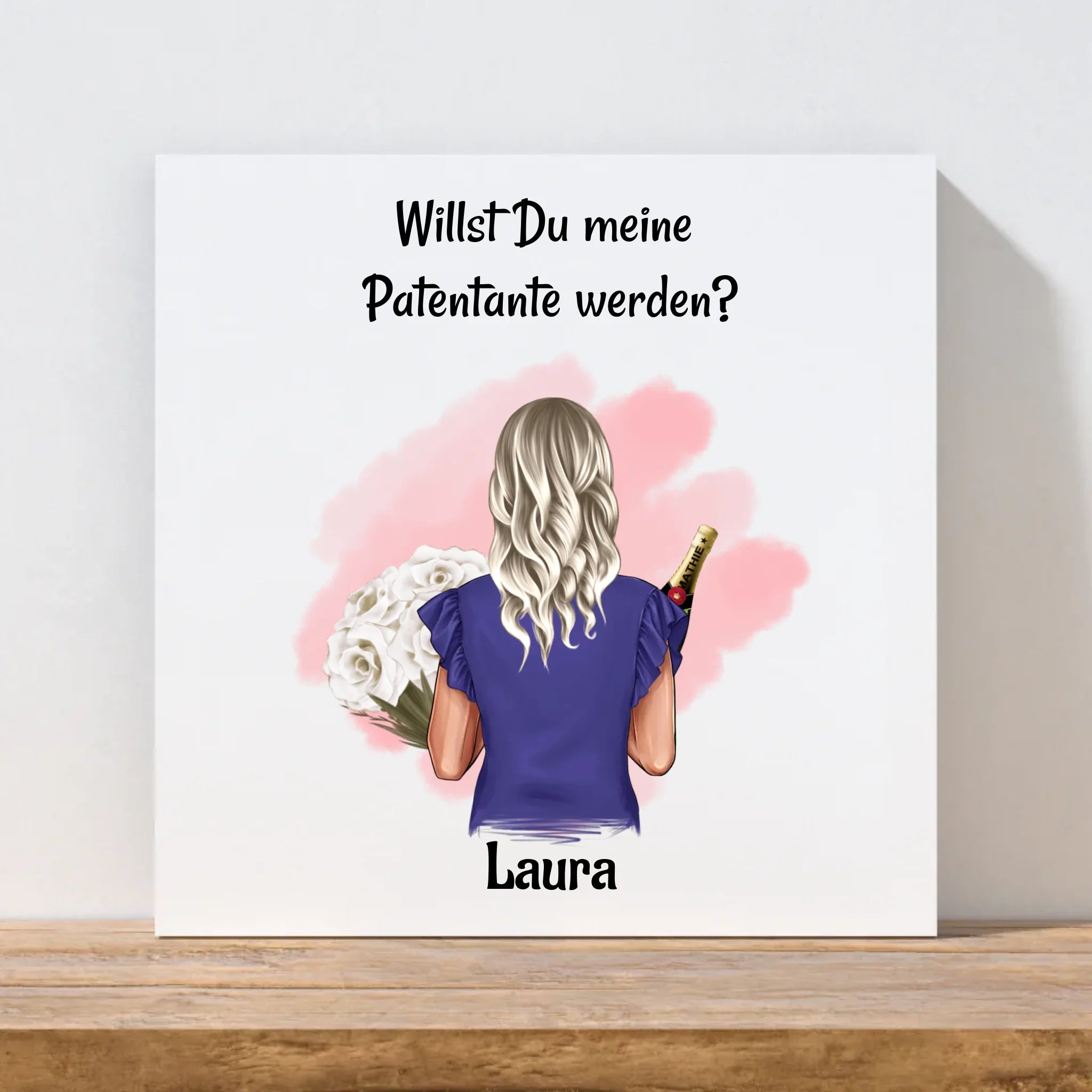 Leinwand Patentante Fragen Geschenk personalisiert - Cantty