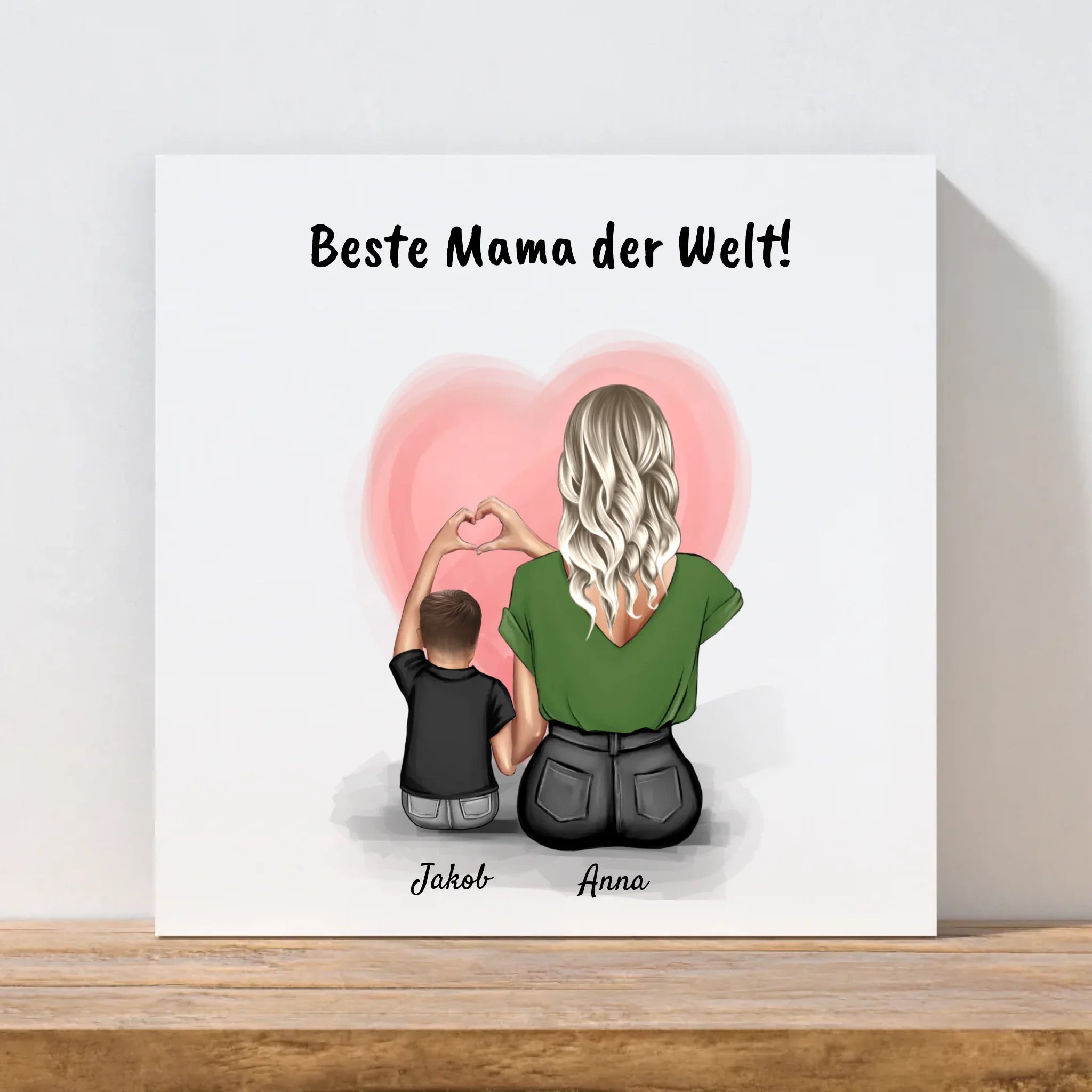 Leinwandbild Geschenk Mutter mit kleinen Sohn personalisiert - Cantty