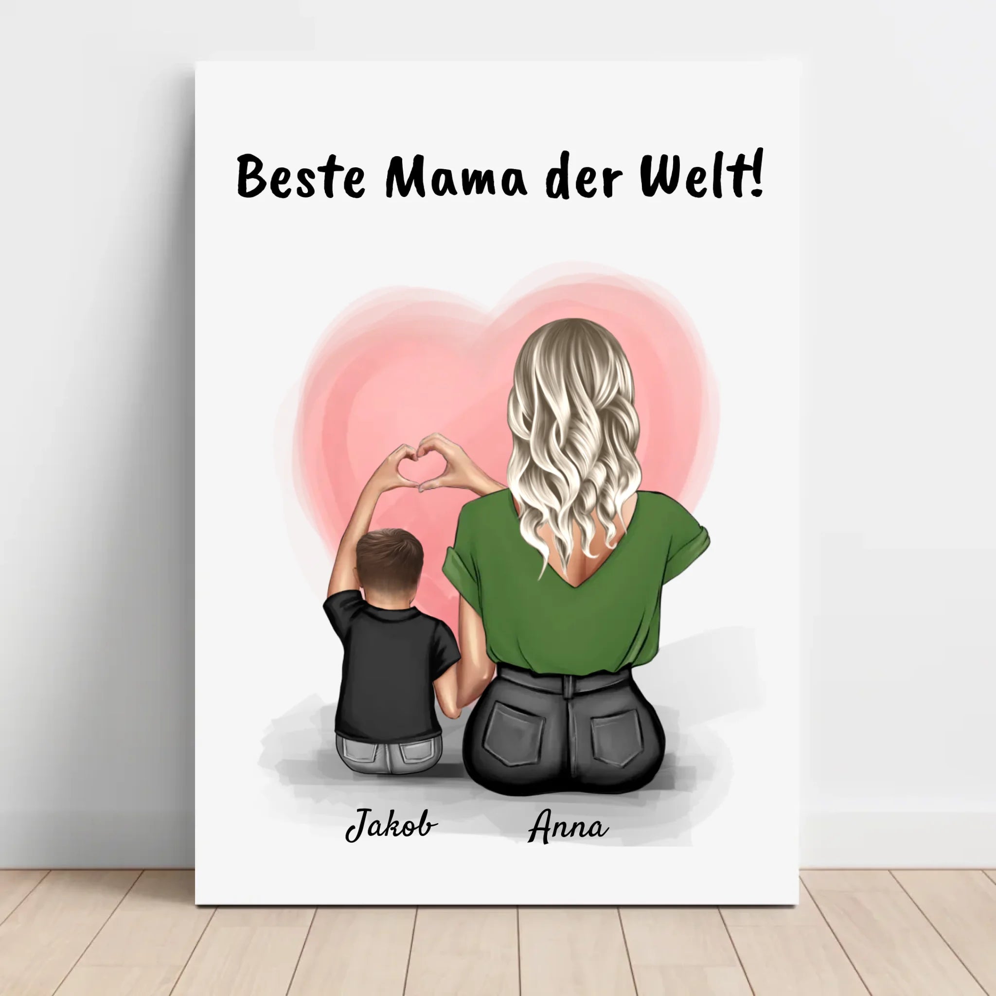 Leinwandbild Geschenk Mutter mit kleinen Sohn personalisiert - Cantty