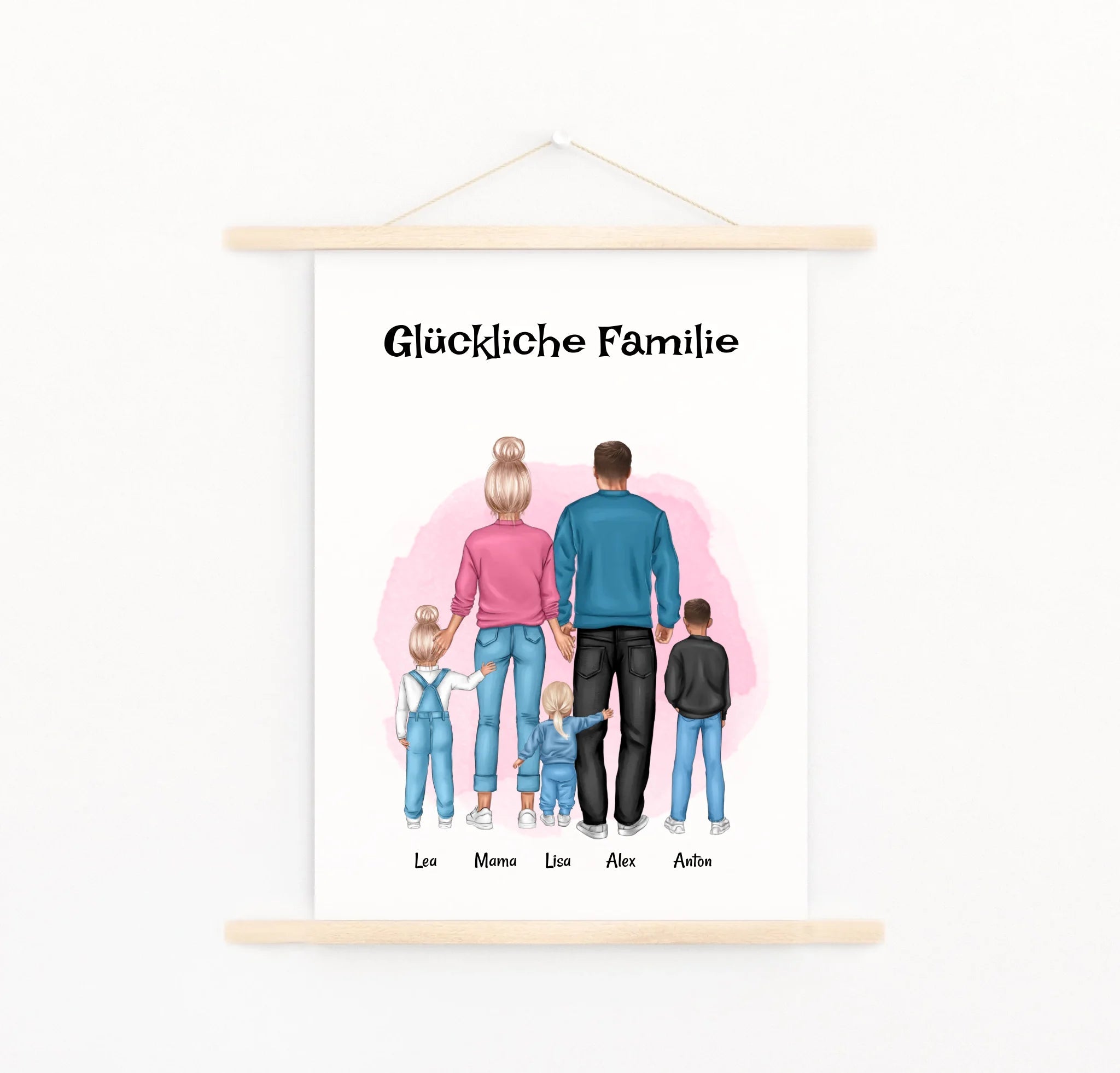 Leiwanddruck Familie Bild Geschenk mit Namen - Cantty