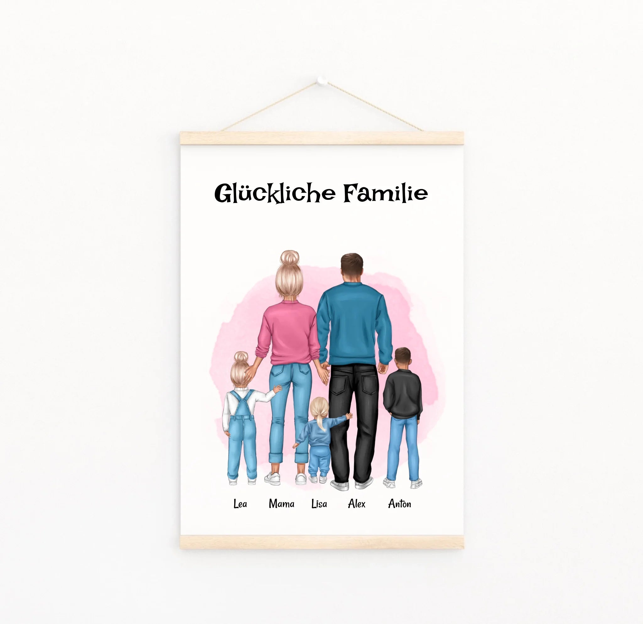 Leiwanddruck Familie Bild Geschenk mit Namen - Cantty