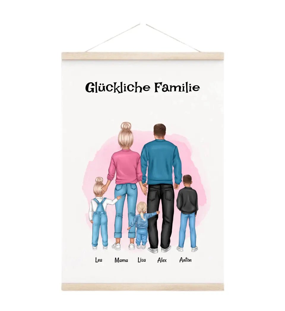 Leiwanddruck Familie Bild Geschenk mit Namen - Cantty