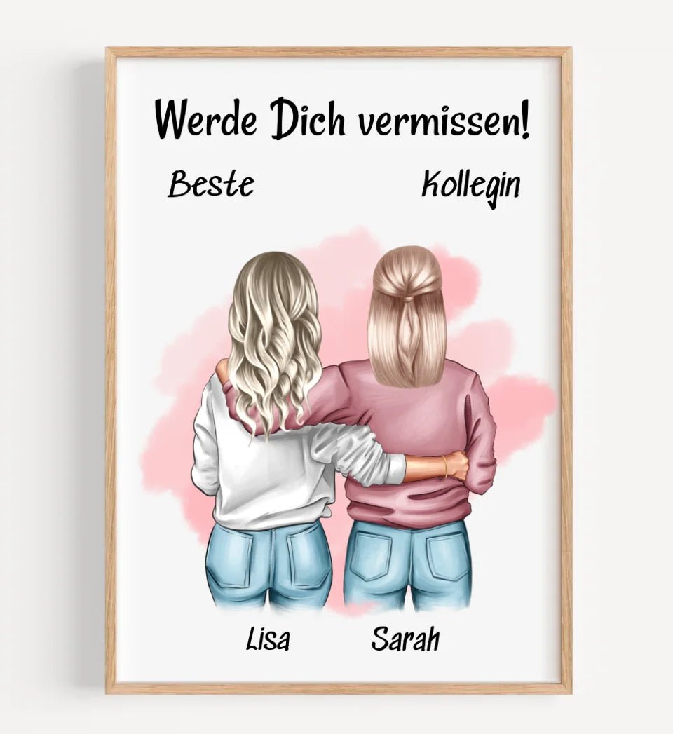 Lieblingskollegin Abschied Geschenk Bild personalisiert - Cantty