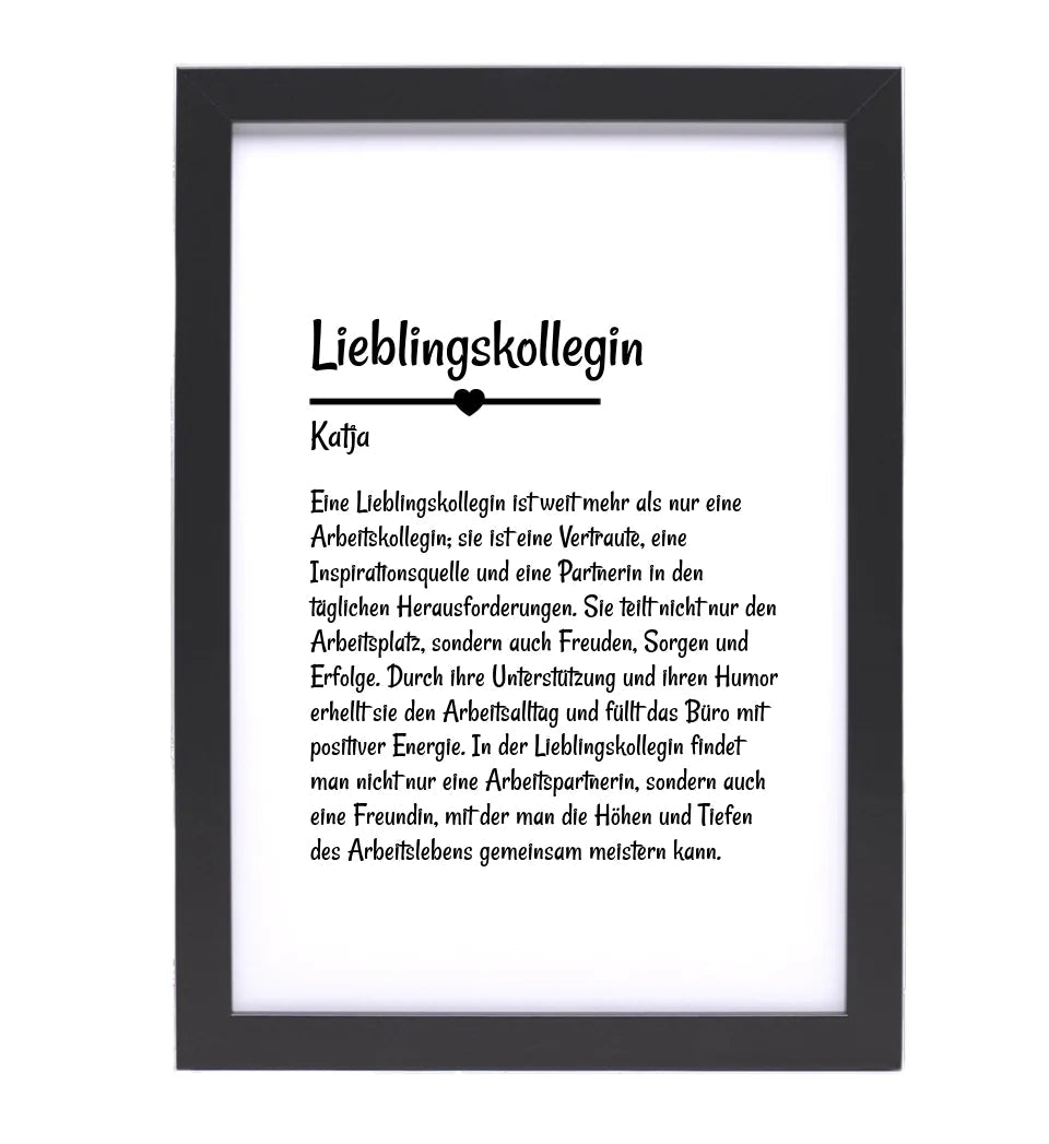 Lieblingskollegin Definition Poster personalisiert - Cantty