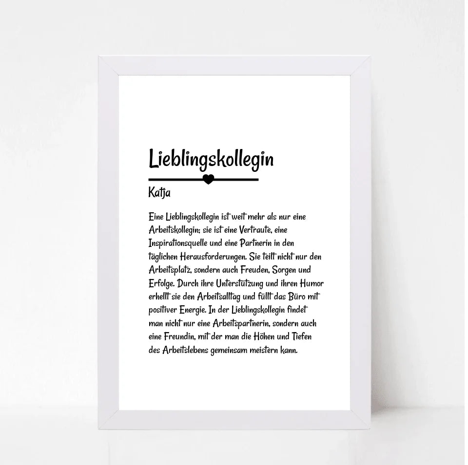 Lieblingskollegin Definition Poster personalisiert - Cantty