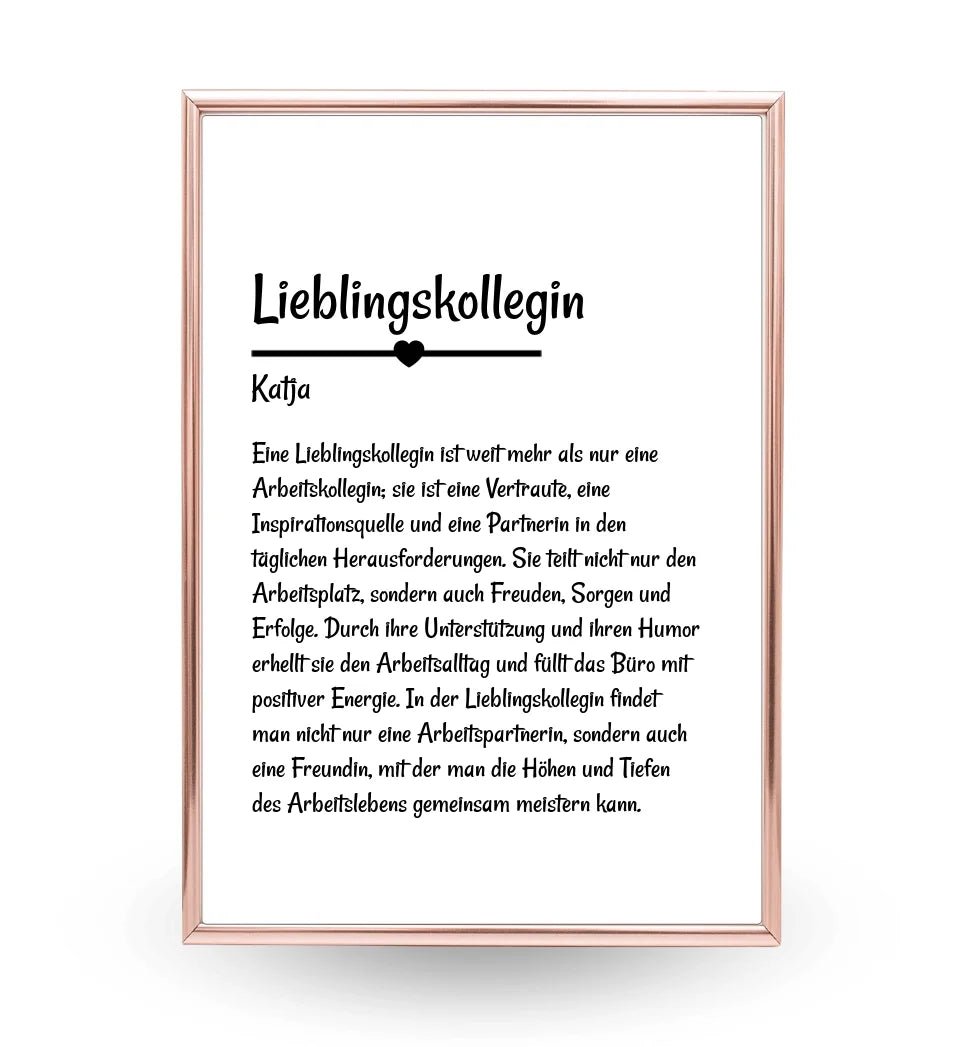 Lieblingskollegin Definition Poster personalisiert - Cantty